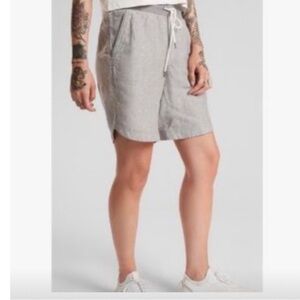 Athleta size small gray beachy cotton blend Bermuda shorts drawstring pull on